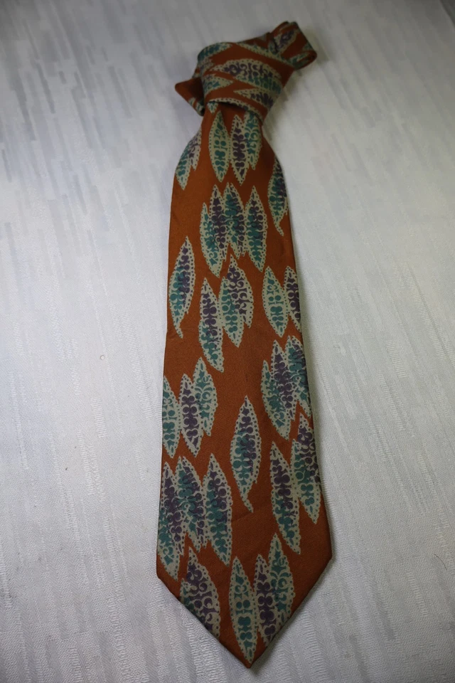 Gravata Les Copains 100% seda feita na Itália retrô vintage - Imagem 4 de 4