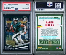 2023 Donruss Optic - Jalen Hurts - Purple Stars - #07/15 - PSA 9