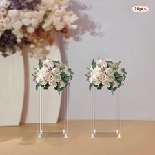 10Pcs Clear Acrylic Flower Stands Wedding Event Party Table Decor Flower Vases