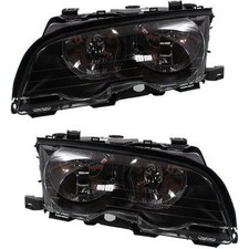 Driver & Passenger Side Headlight For BMW 330Ci 2001 Halogen w/ Bulbs Coupe/Conv