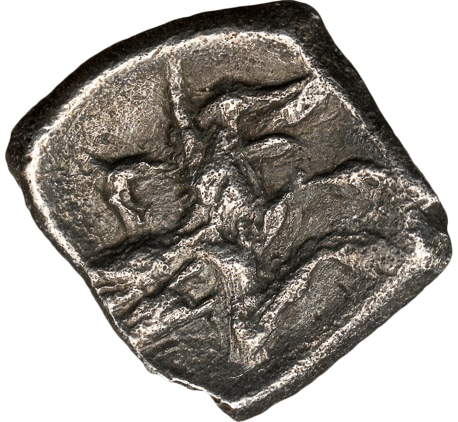 CILICIA Wolf & Deity NGC 400BC Unknown Mint Silver Ancient Greek Obol Coin D629