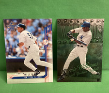 BERNIE WILLIAMS, Two different  baseball cards, 1999 Metal Universe, 2001 Leaf