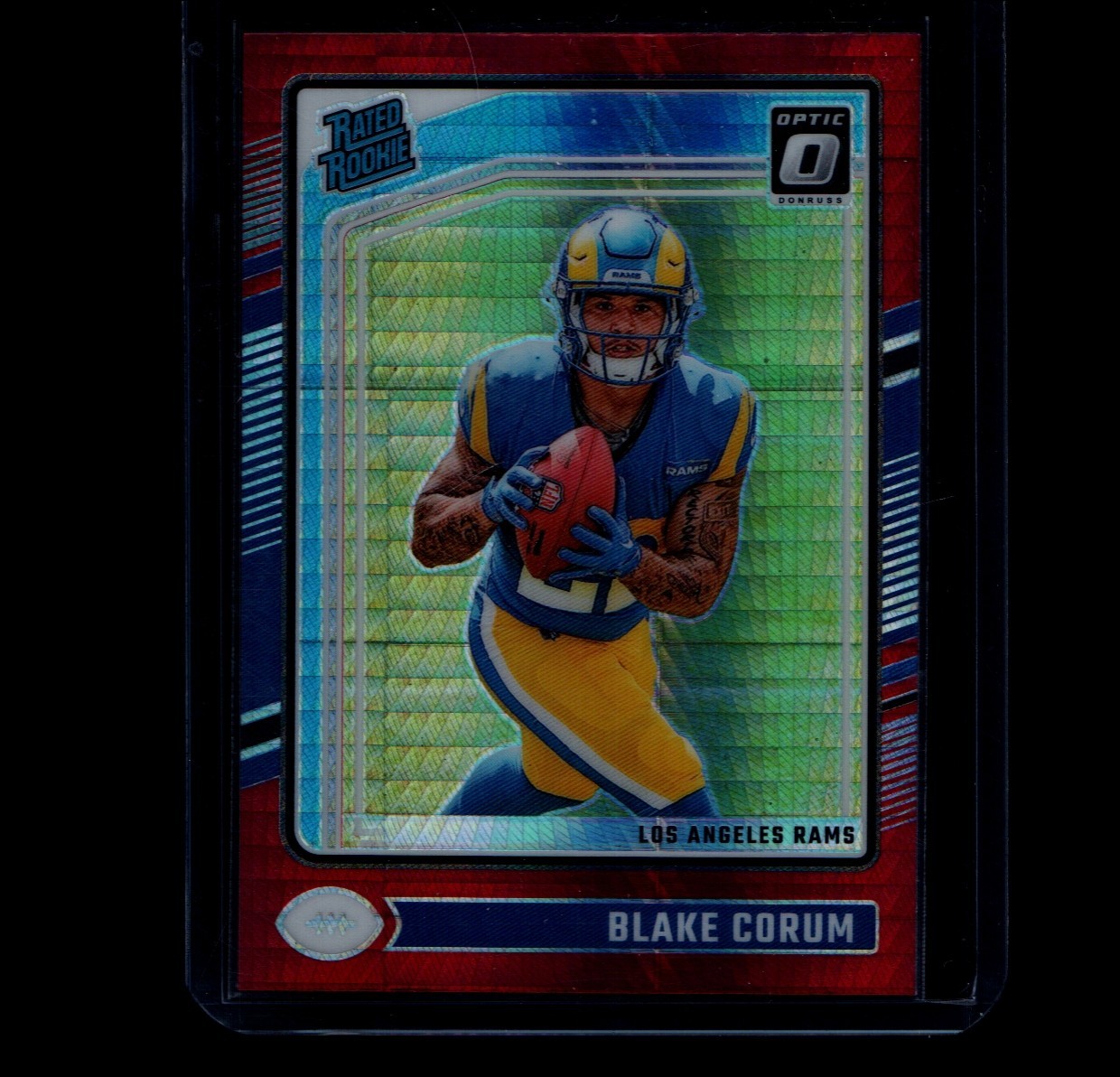 2024 Panini Donruss Optic - Rated Rookie Blake Corum #208 Red Hyper Prizm (RC)