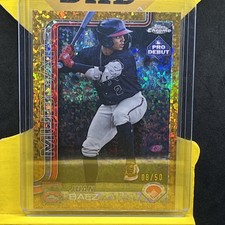 2025 Topps Pro Debut Chrome Gold Mini-Diamond Juan Baez /50 Mudcats Brewers