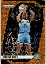 2024 Panini Prizm WNBA #107 Lindsay Allen Orange Velocity Prizms
