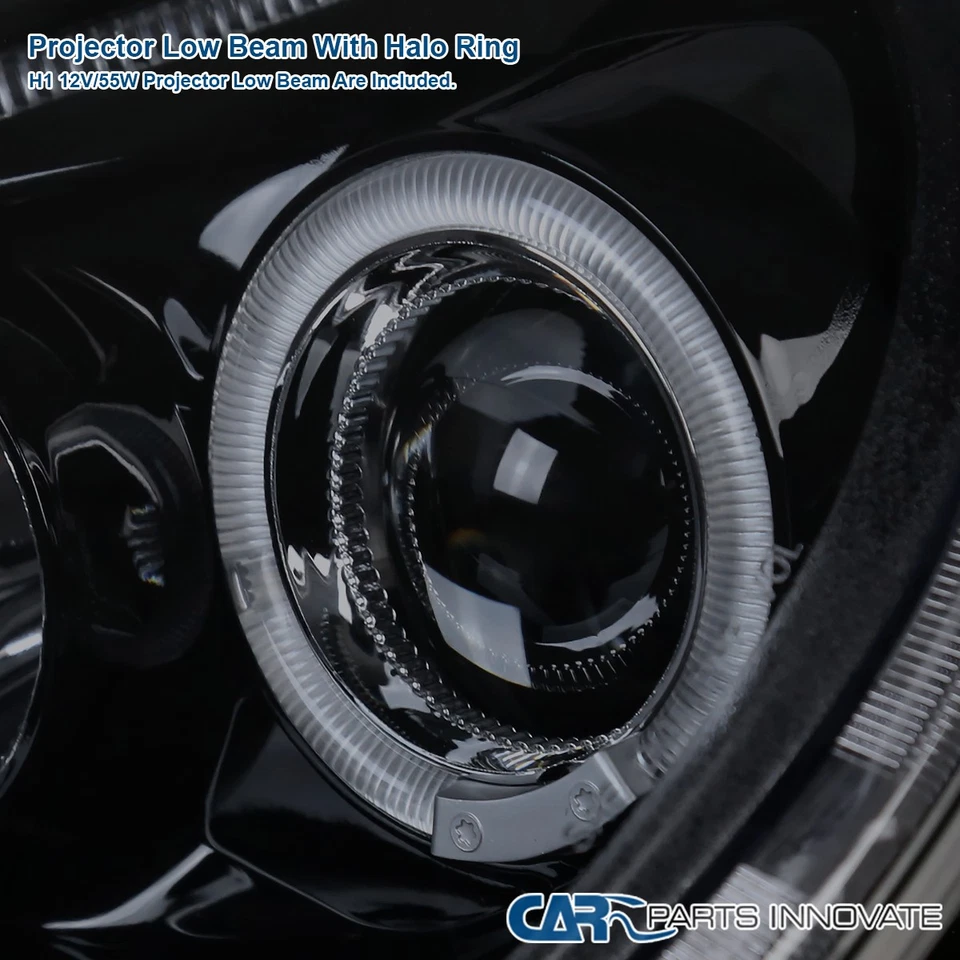 Fits VW 98-05 Beetle Glossy Black Smoke LED Halo Projector Headlights Head Lamps — 第 4/4 张图片