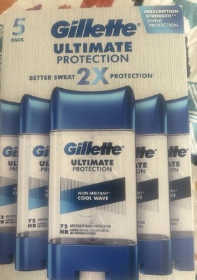 Gillette Ultimate Protection Antiperspirant Deodorant Cool Wave 5 Pack 72-Hour