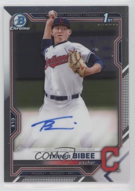 2021 Bowman Draft Chrome Draft Pick Auto Tanner Bibee #CDA-TBI Auto 1k5
