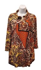 Attitudes By Renee Multicolor Paisley Tunic Blouse Size L