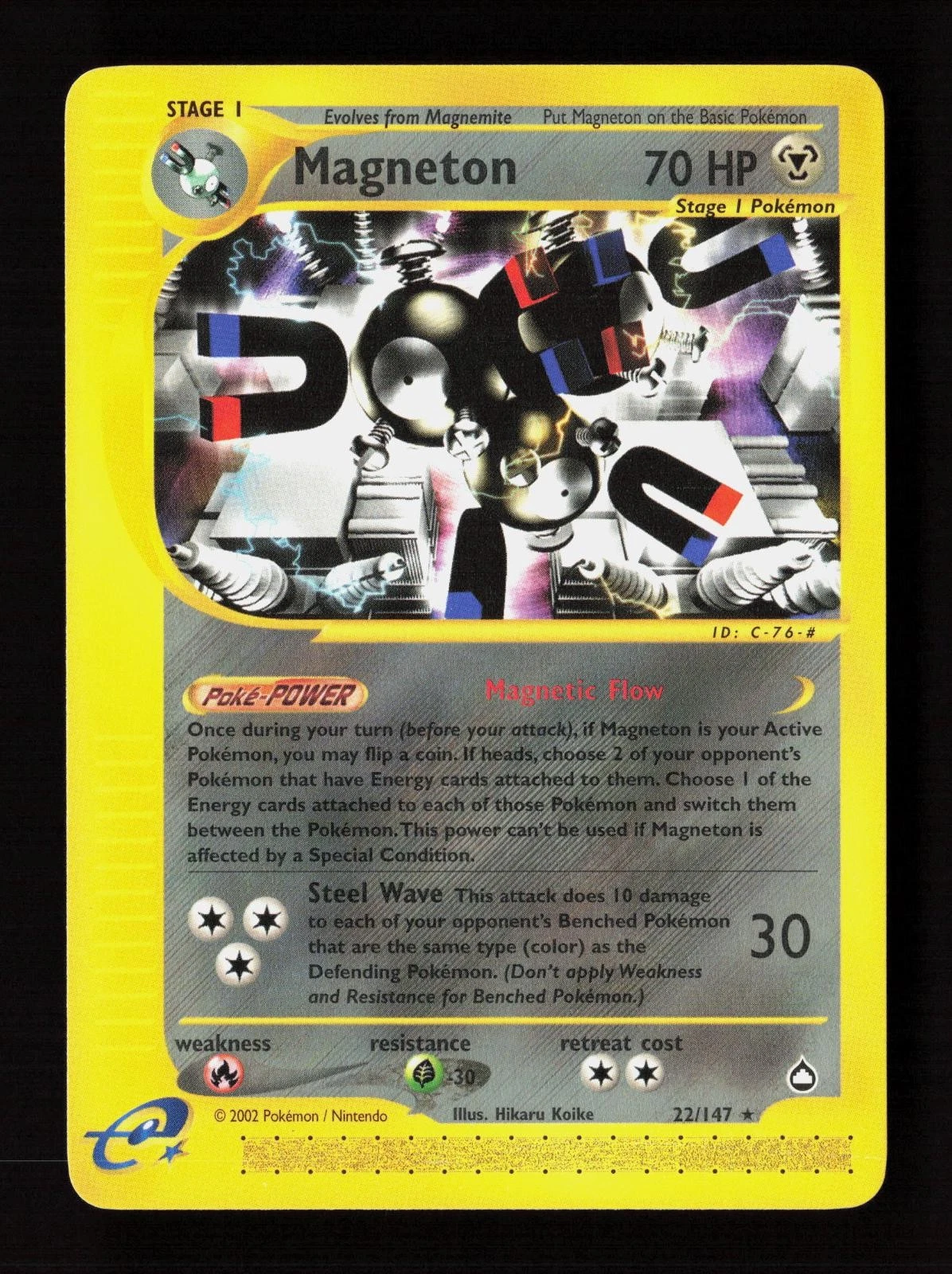 Magneton 22 Rare Aquapolis Pokemon Near Mint