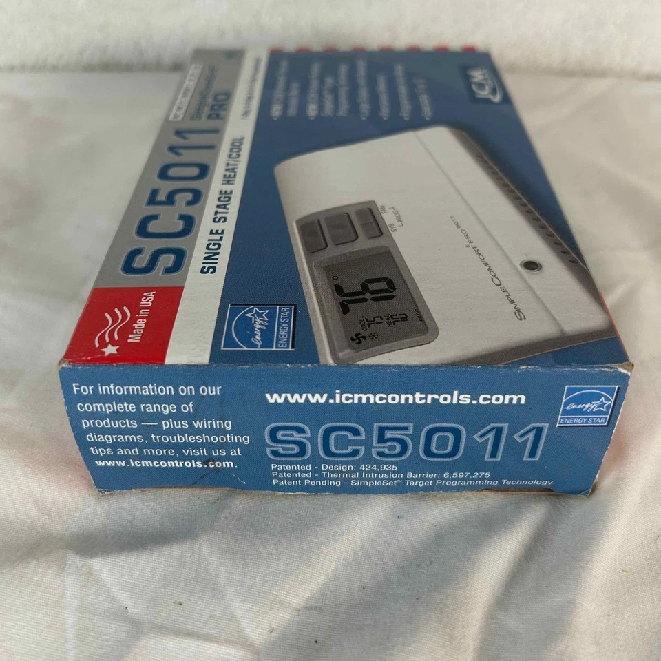 ICM SC5011 SimpleComfort PRO Programmable Thermostat Single Stage Heat/Cool NEW - Image 3 of 4