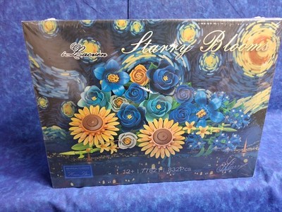Building Block Bouquet Van Gogh Style Starry Night Flowers 77821 832pcs