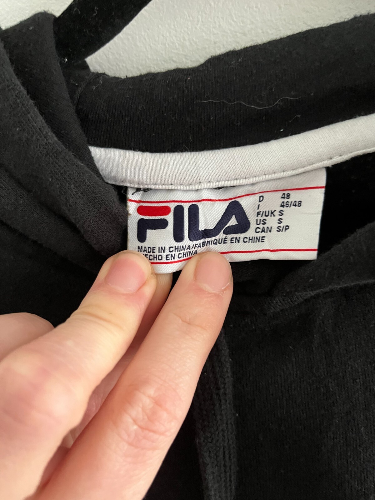Felpa con cappuccio unisex FILA rielaborata marrone nero taglia XL XXL