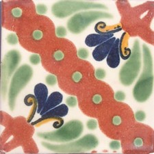  C065 Mexican Tile sample Ceramic Handmade 4x4 inch, GET MANY AS YOU NEED  