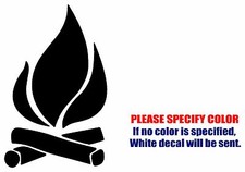 Campfire Campsite Fire symbol JDM Vinyl Decal Sticker Car Window Bumper Wall 7"