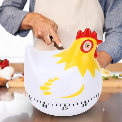 Kitchen Chicken Pattern Baking Timer Cute Shape 60min Mechanical Countdown