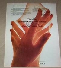 1971 print ad page -Sears Cling-alon Pantyhose hosiery HANDS vintage Advertising