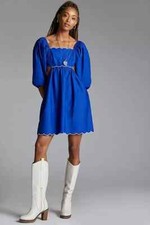 New Anthropologie Forever That Girl Scalloped Mini Dress Size Large MSRP: $160