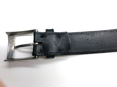 SF Passion For Leather Belt Distressed Black Mens Sz 36 Silver