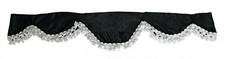 Front Window Black Curtain Plush Velvet White Tassel for Scania R S P L truck