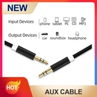 3.5mm Braided Male to Male Stereo Audio AUX Cable Cord For PC iPod CAR iPhone