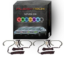 Rgb Multi Color Changing Led Halo Ring Kit For 2003-2007 Saturn Ion Headlights