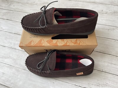 PAMIR Men s US Sz 10 M Suede Leather Fleece Lined Slip on Comfort Moccasins NEW