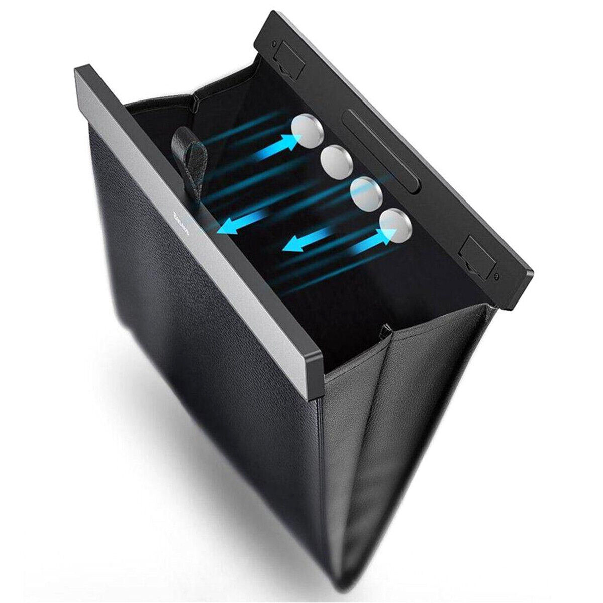 Foldable Leather Car Trash Can Hanging Organizer for Back Seat Storage