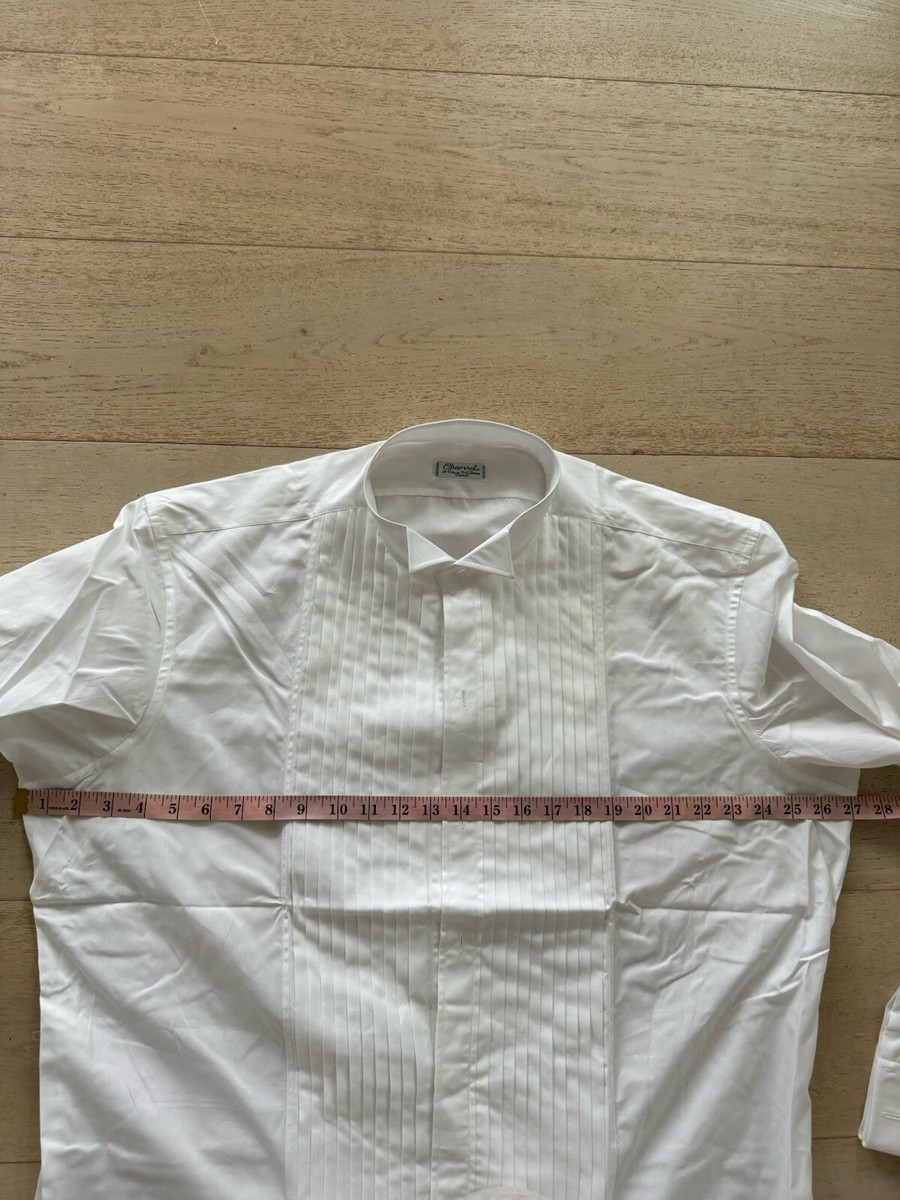 $775 NWOT Charvet Paris White Pleated Bib French-Cuff Tuxedo