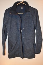 Eddie Bauer Polyester Marbled Blue Sweater Jacket zip up S