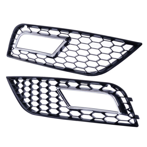 Paar Kühlergrill Blende Nebelscheinwerfer für Audi A4 B8.5 2013-2016 Schwarz - Picture 6 of 10
