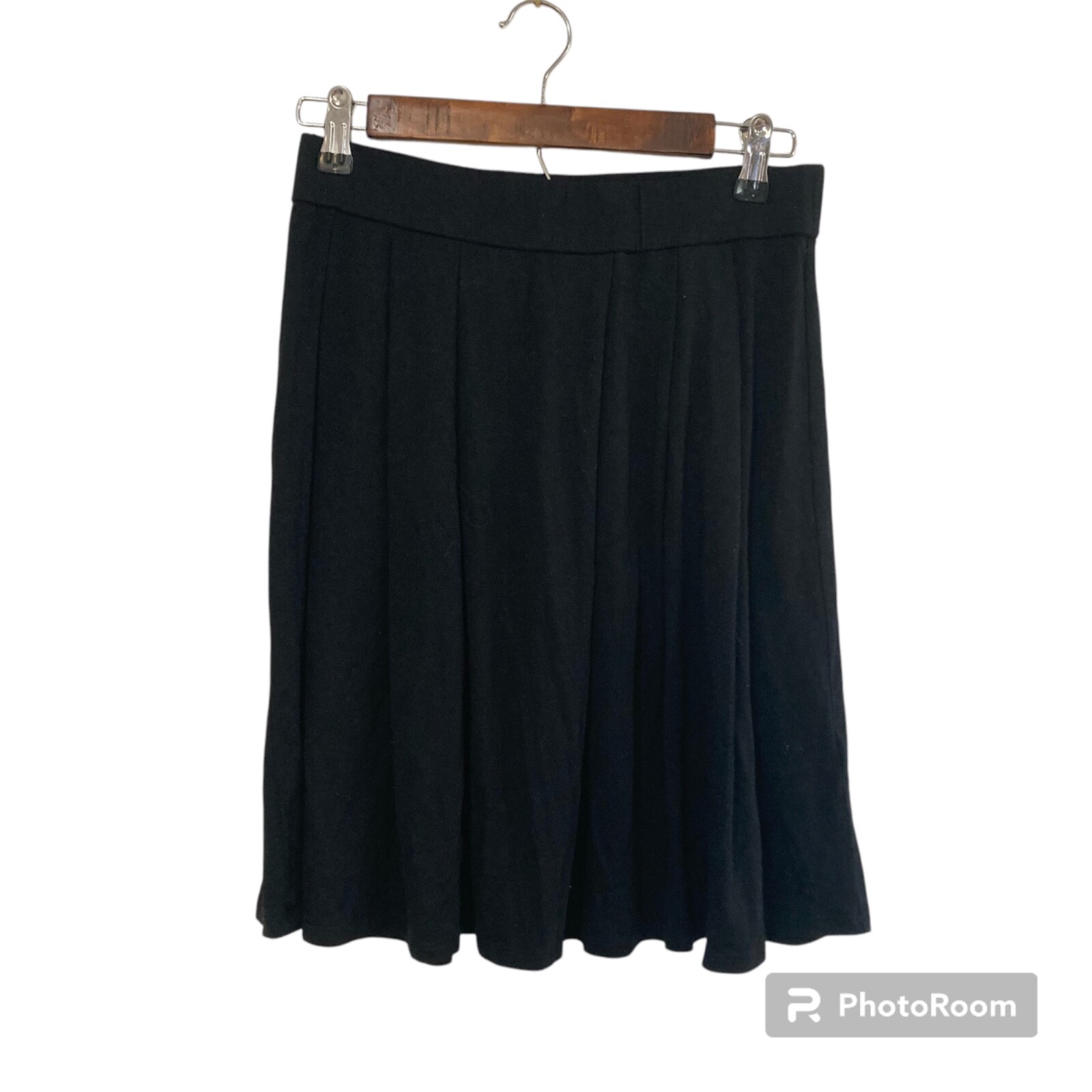 Eileen Fisher Pleated Skirt Womens Size S Black Stretch Jersey Viscose Tennis