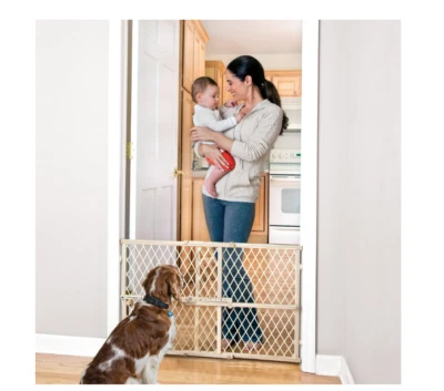EVF Pet Dog Gate Child Baby Safety Puppy Cat Door Expandable Barrier Plastic Fence