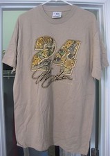 JEFF GORDON #24 CAMOUFLAGE TAN CAMO T-SHIRT SIZE LARGE NEW