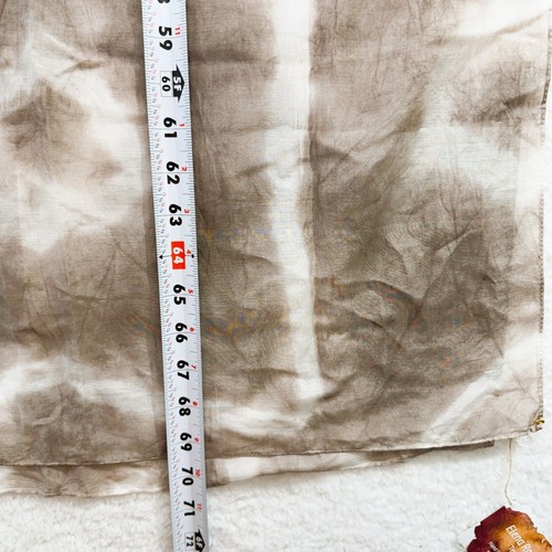Elena Rosenberg Artist Made Textile Art Silk Blend Scarf Hand Dyed Taupe NWT - Picture 8 of 10