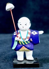 Ancienne Figurine Poterie Japonaise Festival Homme d'époque Edo H4" vers 1920