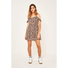 Pins & Needles Urban Outfitters Floral Print Mini Dress Cold Shoulder XS 268304