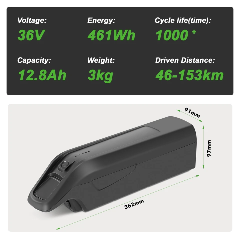 E-Bike Batterie LG Zellen 36V 12,8Ah Li-ion Downtube Akku AEG Prophete ZZ131 - Bild 2 von 4