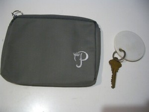 Vintage Mexico Princess Hotels Grey Pouch  SCHLAGE Key  # 614 & Fob  