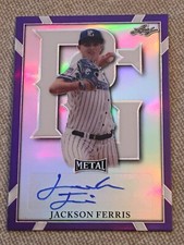 JACKSON FERRIS 2021 Leaf Perfect Game AA Purple Metal Autograph #14/25 DODGERS