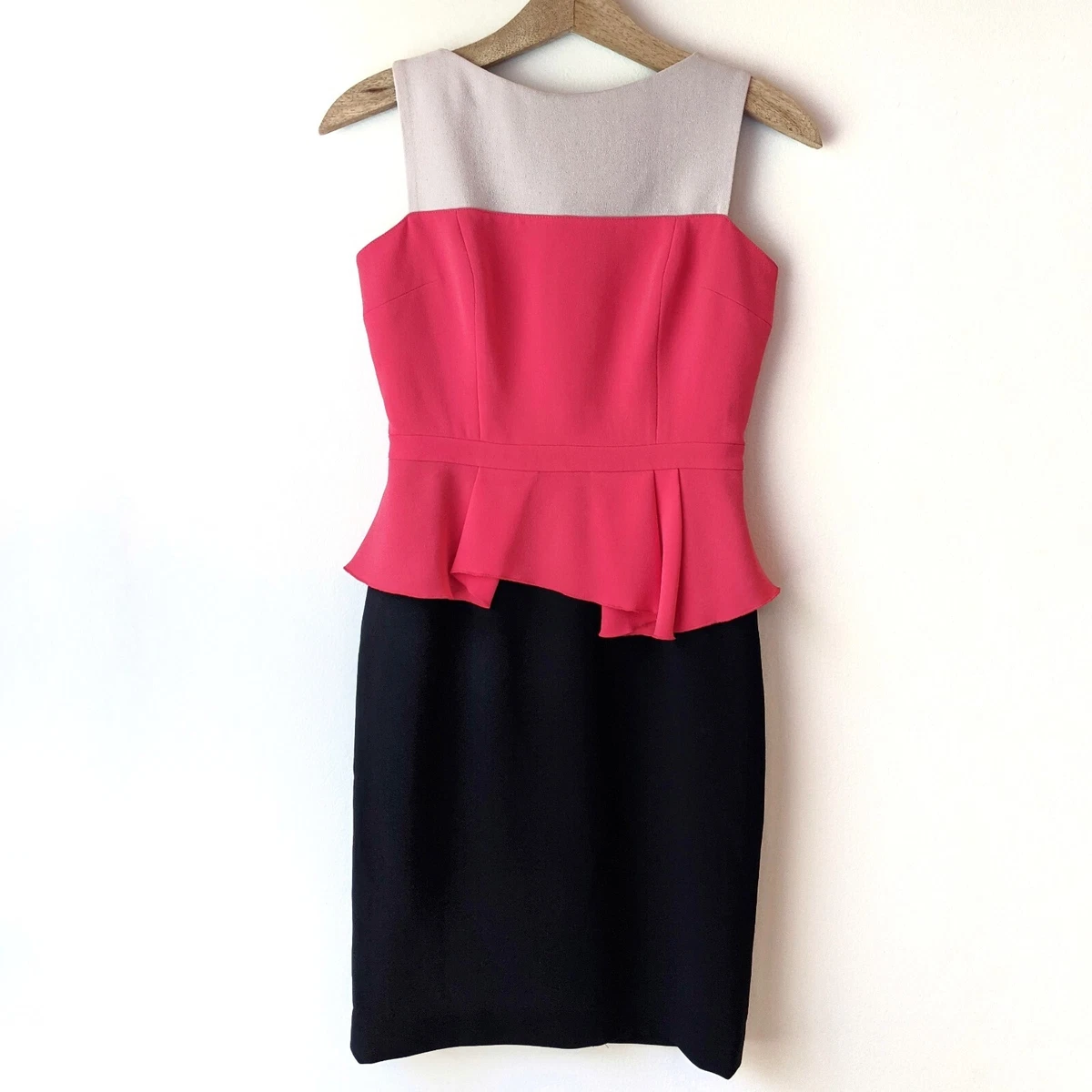 Rickie Freeman Sheath Dress Teri Jon 2 Peplum Sleeveless Black