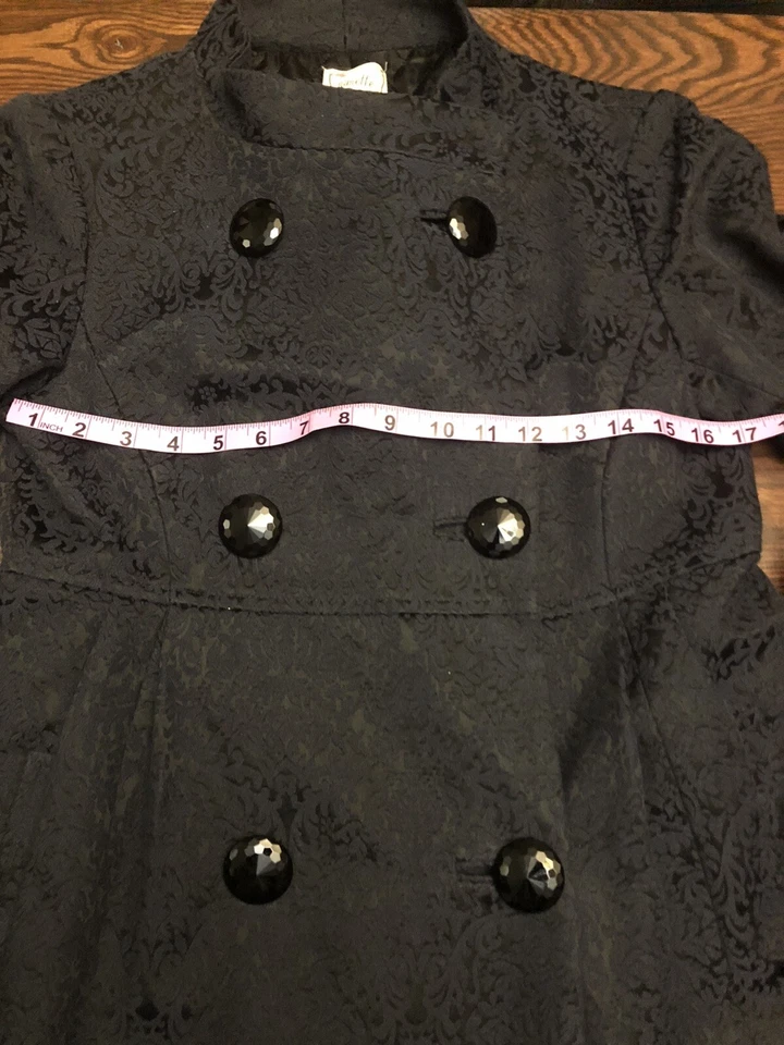 Nanette Lepore Blue Brocade Tapestry Double Breasted Coat M 8/10 - Image 2 of 4