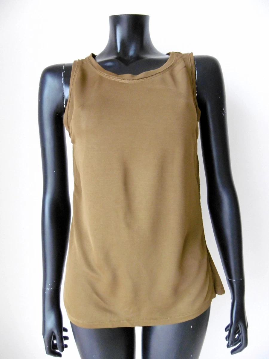 SANDRO Top Haut Sans Manches D bardeur Femme Stretch Marron 3 eBay