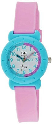 Q&Q by Citizen Kinder Uhr Lernuhr Armbanduhr Mädchen Quarzuhr Silikonband Rosa