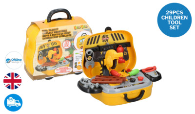 Werkzeug Rollenspiel Set für Kinder Kit Basteln Kinderfreundlich 29-teilig Komplettset