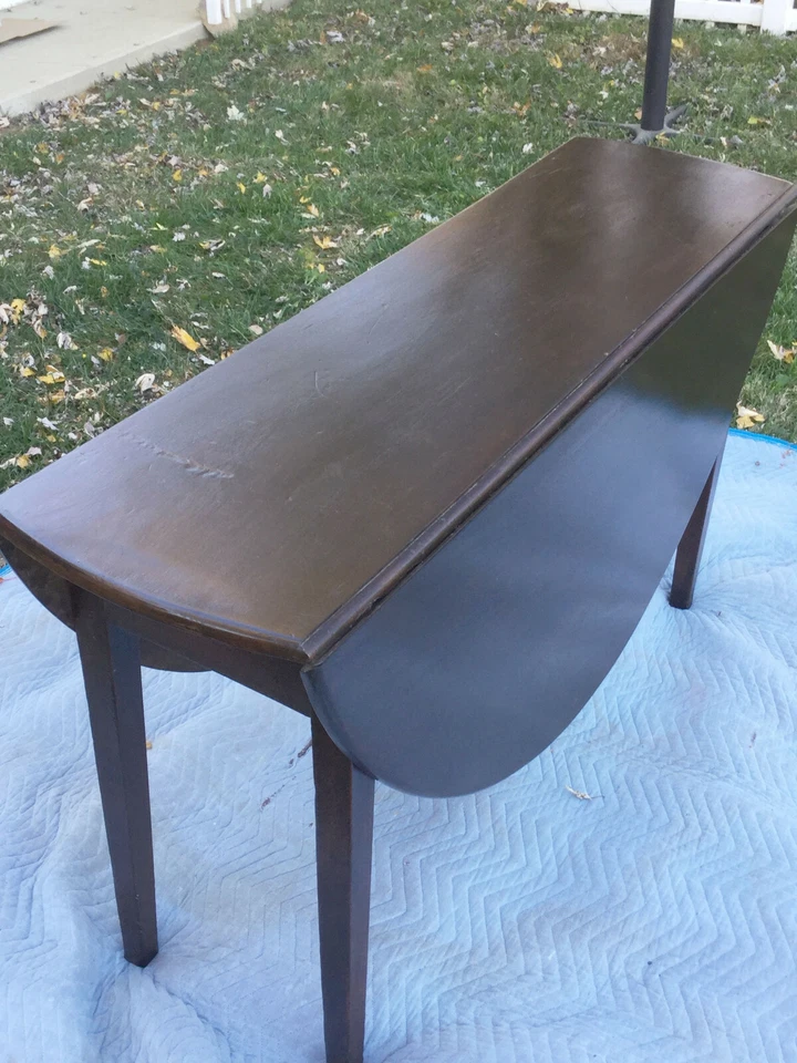 Mesa de comedor de hoja caída Gateleg de caoba federal alrededor de 1780 todo original Foto 2 de 4