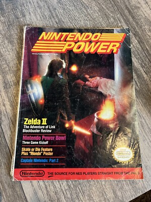 Nintendo Power #4 Jan 1989 Zelda II Adventure of Link Map & Skate or Die Poster