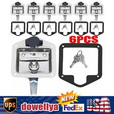 6PCS Trailer Door Latch T-Handle Locking For Camper RV Truck Tool Box 4x4 w/ Key