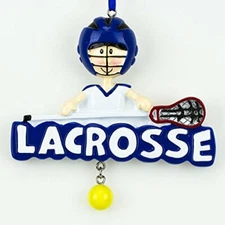 Lacrosse Boy Personalized Christmas Tree Ornament