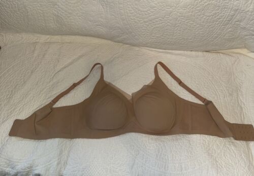 Beige Nude HONEY LOVE XL Wireless Bra w/Mesh Accent Support Padded Gently Used - Picture 2 of 9